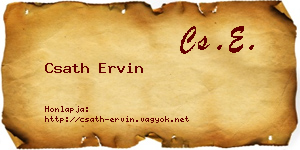 Csath Ervin névjegykártya