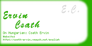 ervin csath business card